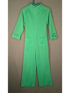 Kiva Ltd Jumpsuit Romper XS/S Green Zip Up Tie Waist